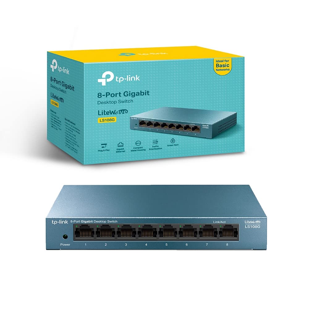 SWITCH TP-LINK LS108G 8P LAN GIGABIT SWITCH 10/100/1000Mbps RJ45 CASE METALLICO