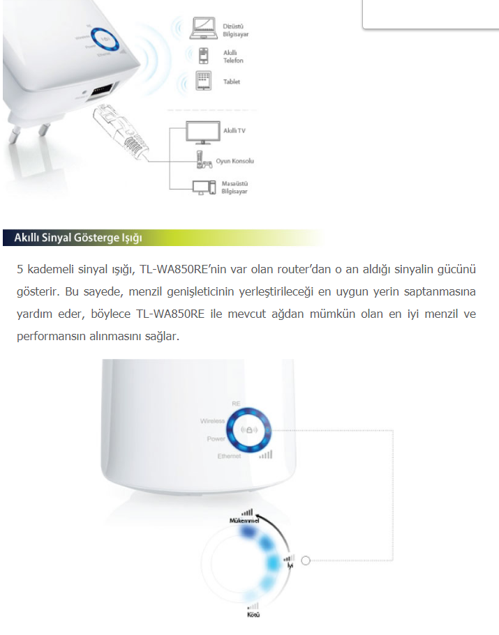 WIFI RANGE EXTENDER UNIVERSALE WIRELESS TP-LINK TL-WA850RE 300M COMPATIBILE CON 802.11n/g/b, 1 ANTENNA INTERNA