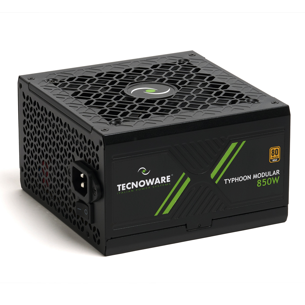 ALIMENTATORE TECNOWARE x PC GAME TYPHOON - 850W - MODULAR 80+ GOLD,PFC AttivoVentola super silent 12cm, 6SATA, 4PCI-E 6+2 FAL851TPM