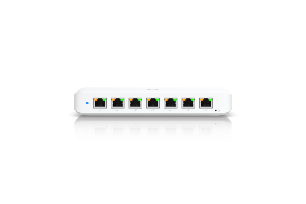 UBIQUITI SWITCH USW-Ultra-60W-EU 7 PoE+ 1 Porta Input PoE++ 52W TOTAL POE SUPPLY AC ADAPTER INCLUSO