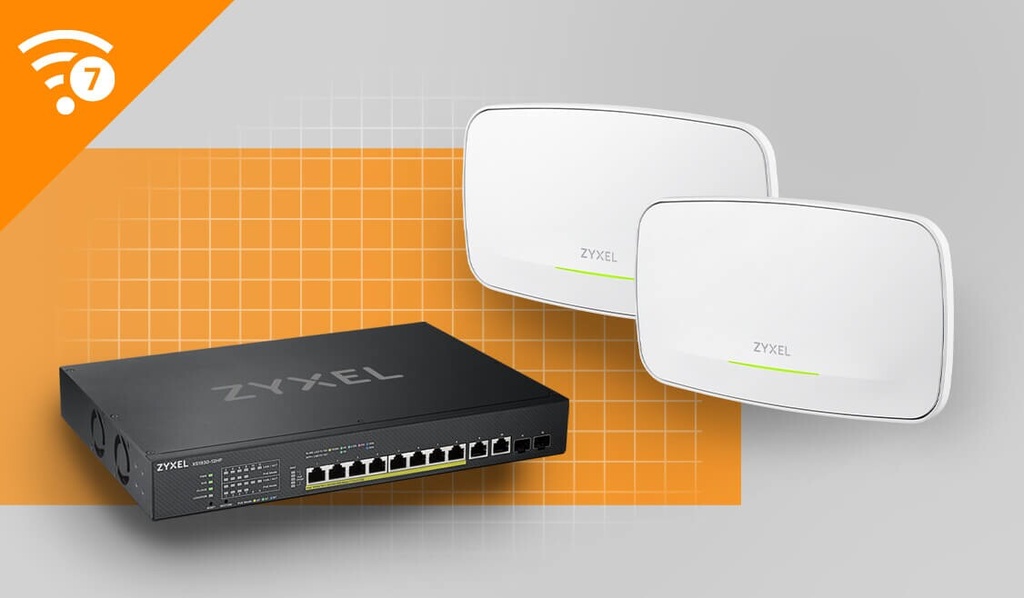 ACCESS POINT WIRELESS Wi-Fi7 ZYXEL NWA210BE DUAL RADIO 4X4 802.11A/B/G/N/AC/AX/BE 12.3Gbps ANT.INTEGRATE 2P LAN 2.5G POE(22W)
