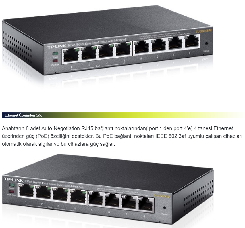 SWITCH TP-LINK TL-SG108PE 8P GIGABIT DESKTOP 10/100/1000Mbps RJ45 4P POE