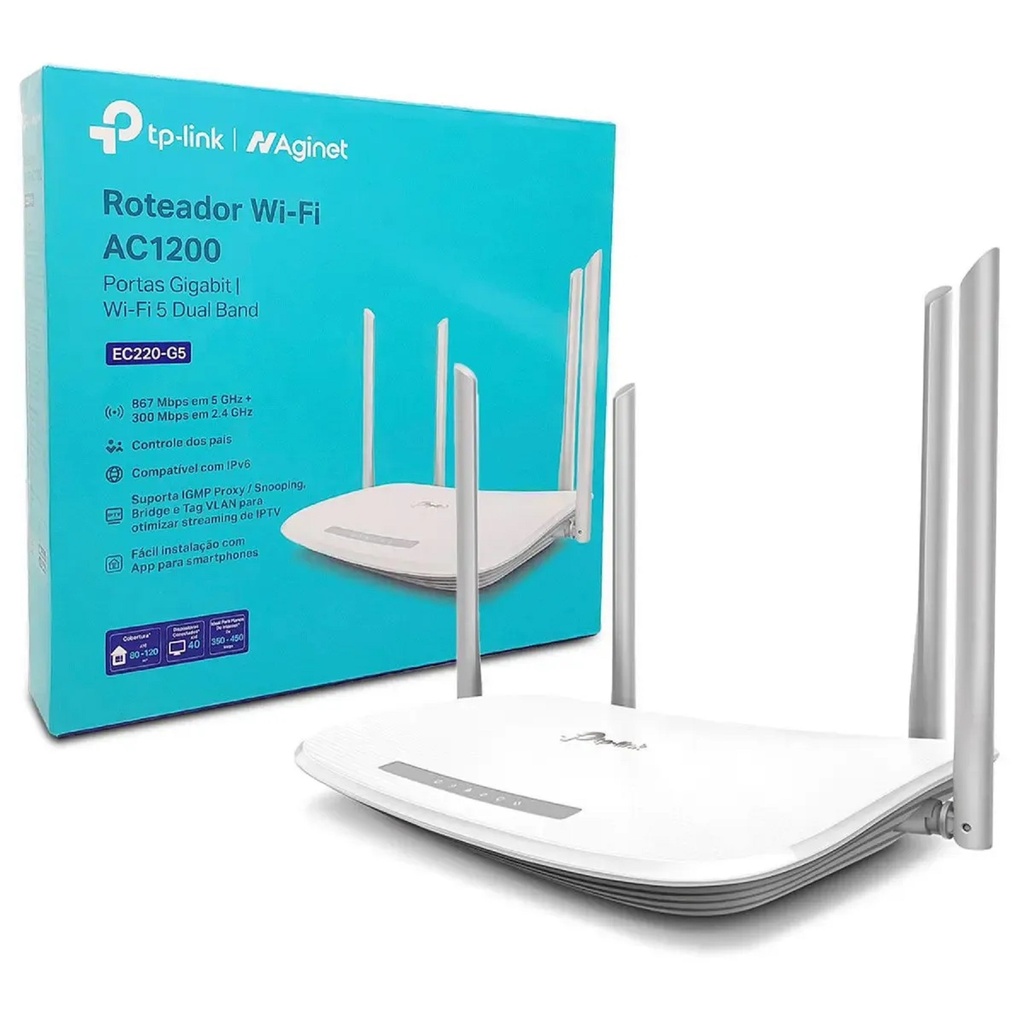 ROUTER TP-LINK EC223-G5 AC1200 WIRELESS DUAL BAND GIGABIT 867Mbps a5GHz+300Mbps a2.4GHz,4Ant 1P Giga WAN+3P Giga LAN EasyMeshR2