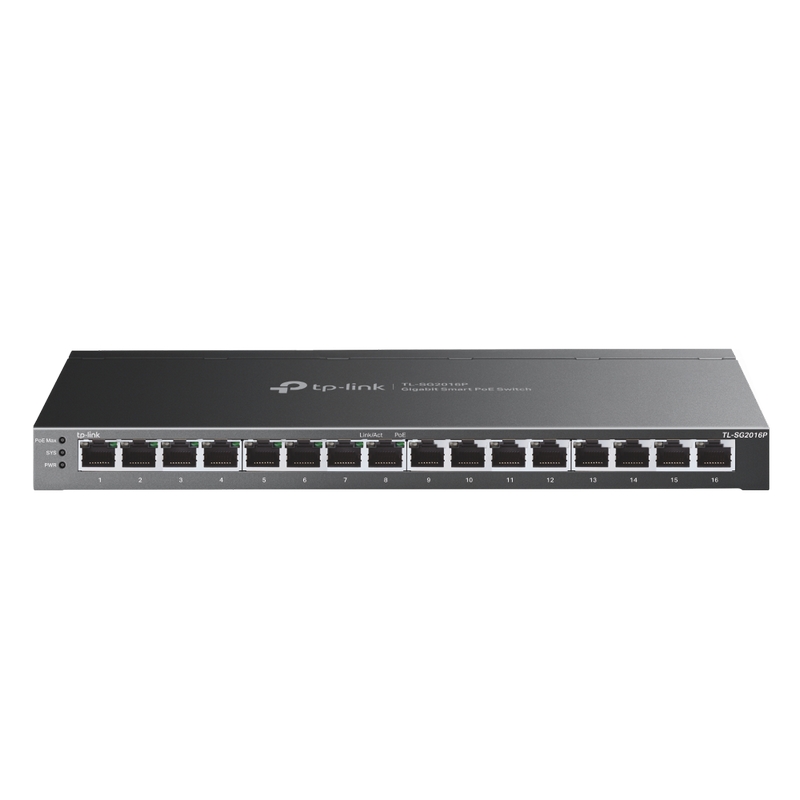 SWITCH TP-LINK JetStream 16-Port Gigabit Smart Switch with 8-Port PoE+, 8Ã Gigabit PoE+ Ports, 802.3af/at -SG2016P