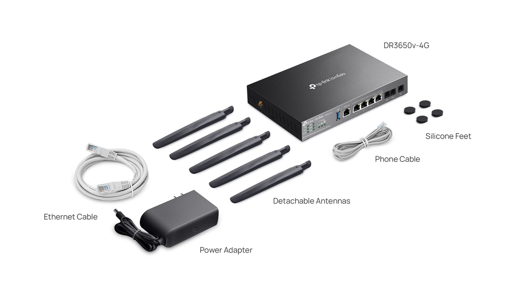 GATEWAY TP-LINK DR3650v OMADA AX3000 GIGABIT DESKTOP DSL 1P WAN/LAN GIGABIT 4P LAN GIGABIT 1P DSL 2P FXS 2P USB3.0