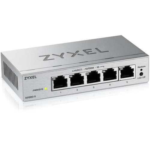 SWITCH ZYXEL 5P LAN GIGABIT ZYXEL GS1200-5V3-EU0101F SMART MANAGED 5P GIGABIT