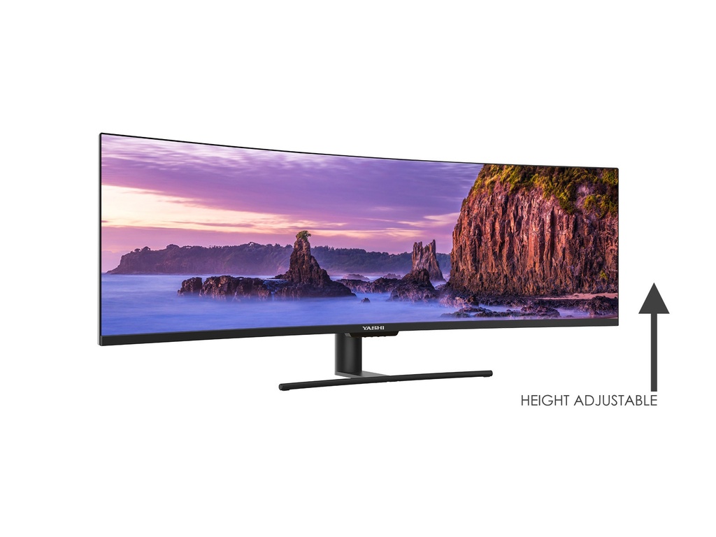 MONITOR YASHI 49'' 32:9 CURVED YZ4908 Pioneer 3840x1080 4ms 350cd/mÂ² 1000:1 144Hz 2x2W MM 3HDMI DP VESA PIVOT