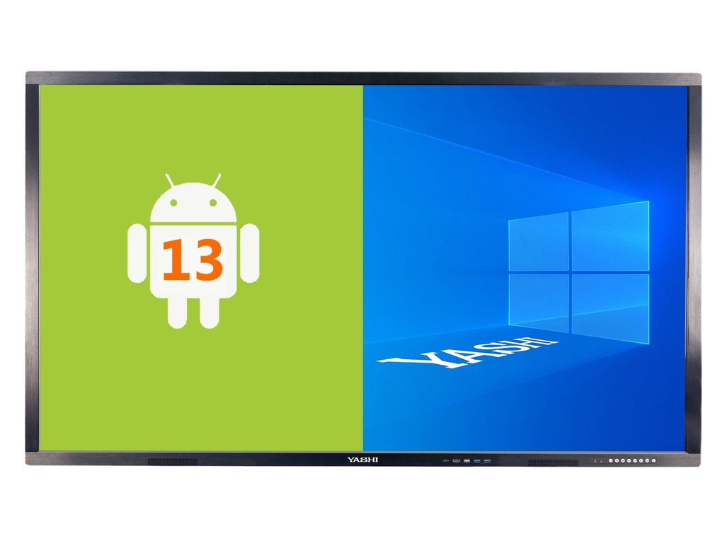 MONITOR INTERATTIVO TOUCH YASHI 75" LY7513 LCD 4K TYPE-C 4GB RAM 32GB STORAGE ANDROID 13, staffa a muro inclusa