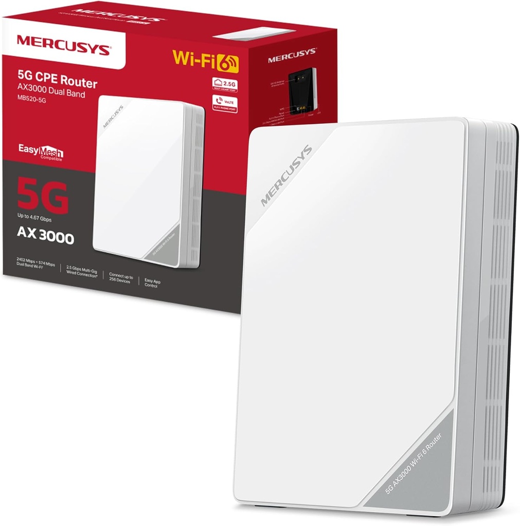 ROUTER MERCUSYS WIRELESS MB520-5G AX3000 Wi-Fi 6 Dual Band