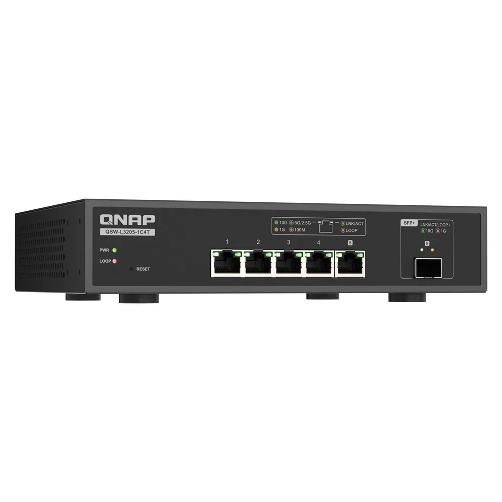 QNAP SWITCH 8 port 2.5Gbps auto negotiation (2.5G/1G/100M), unmanagement switch - QSW-1108-8T-R2