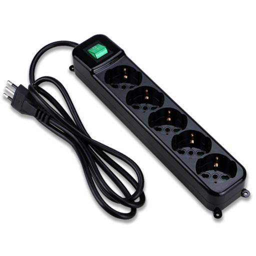 [COM-22530] MULTIPRESA TECNOWARE 5 POSTI inclinati 45° Schuko 10/16A FMP5IIG, Nera