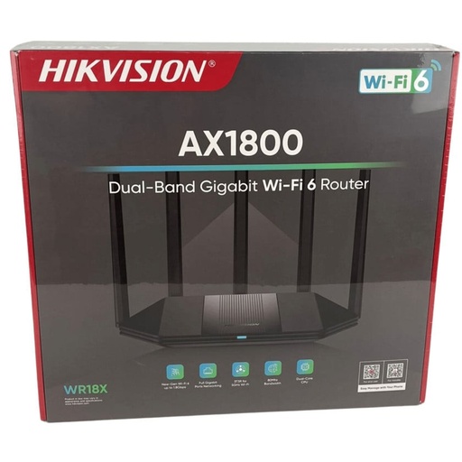[COM-32864] Router Hikvision AX1800M Dual-band WiFi 6, 5GHz 1800Mbps + 2.4GHz 574Mbps, 4 porte 1000 Mbps