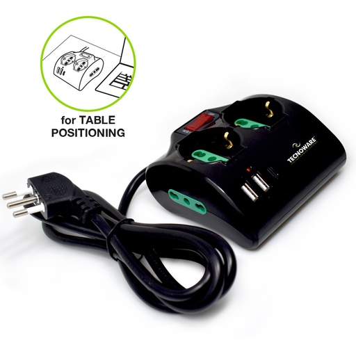 [COM-22687] MULTIPRESA TECNOWARE 2POSTI Tipo Schuko/Italia+2POSTI ITALIA 10/16A+2P USB A 1P USB-C FMP4IIGUSB
