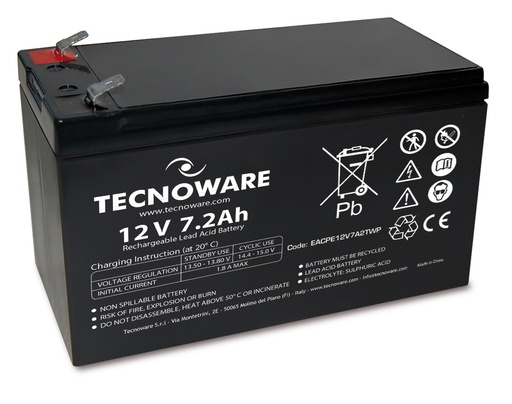 [COM-22726] BATTERIA TECNOWARE 12V 7.2Ah FASTON 6,3MM EACPE12V7A2TWP