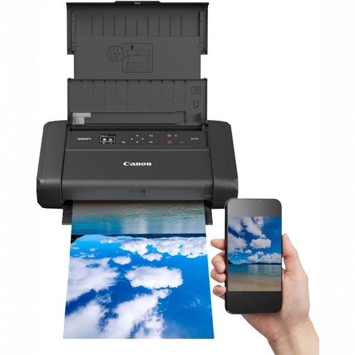 [COM-26687] STAMPANTE CANON PORTATILE MAXIFY BX110 con batteria A4 5 ink 9/5.5ipm WiFi USB charge 7069C026