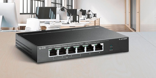 [COM-44998] SWITCH TP-LINK TL-SF1006P 6P LAN 10/100M di cui 4 PoE+ (fino a 67W) Trasmissione dati e alimentazione fino a 250 m