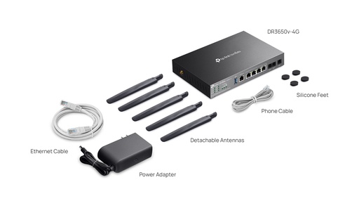 [COM-59524] GATEWAY TP-LINK DR3650v OMADA AX3000 GIGABIT DESKTOP DSL 1P WAN/LAN GIGABIT 4P LAN GIGABIT 1P DSL 2P FXS 2P USB3.0