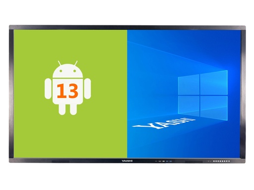 [COM-YA3414] MONITOR INTERATTIVO TOUCH YASHI 75" LY7513 LCD 4K TYPE-C 4GB RAM 32GB STORAGE ANDROID 13, staffa a muro inclusa
