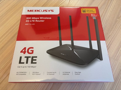 [COM-51845] MERCUSYS ROUTER 4G LTE MB115-4G Wireless N 300Mbps con 1 porte 10/100 WAN e 3 porte LAN, Nano SIM
