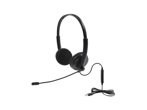 [COM-YA3721] Yashi Binaural headset with microphone, USB plug, Volume control - AC300
