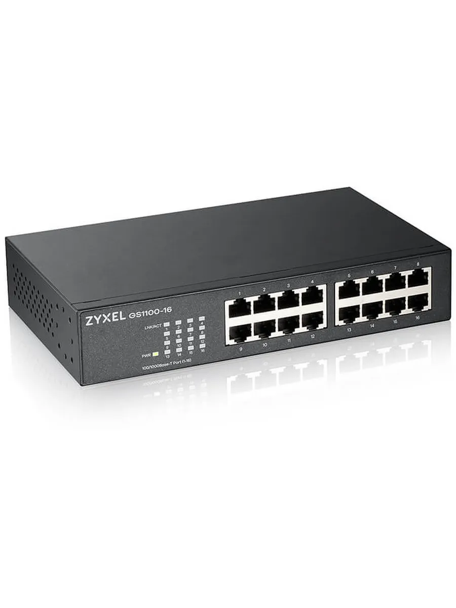 [COM-66650] Switch Unmanaged, 16 porte Gigabit, design senza ventole, Desktop/Rack - GS1100-16-EU0104F