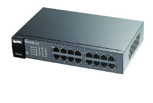 [COM-66575] Switch Unmanaged, 16 porte Gigabit, design senza ventole, Slim Desktop - GS-1100-16E