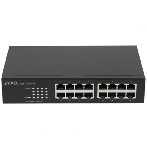 [COM-66577] Switch Unmanaged con DIP Switch, 16 porte Gigabit, design senza ventole, Desktop/Rack - GS-1100-16S
